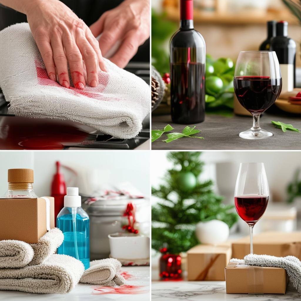 eco-friendly cleaning of wine spot, 