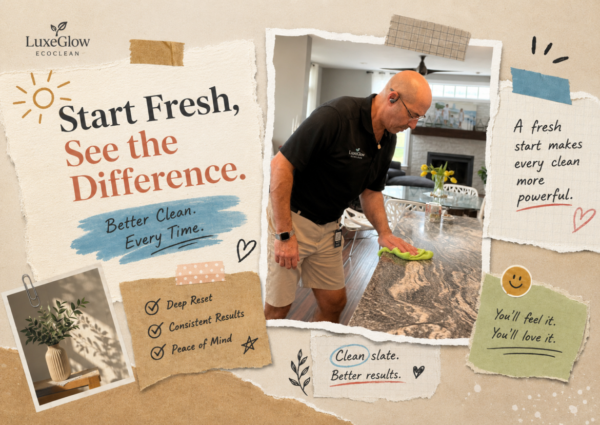 Professional cleaner helping establish a fresh baseline before recurring cleaning in Bel Air Maryland